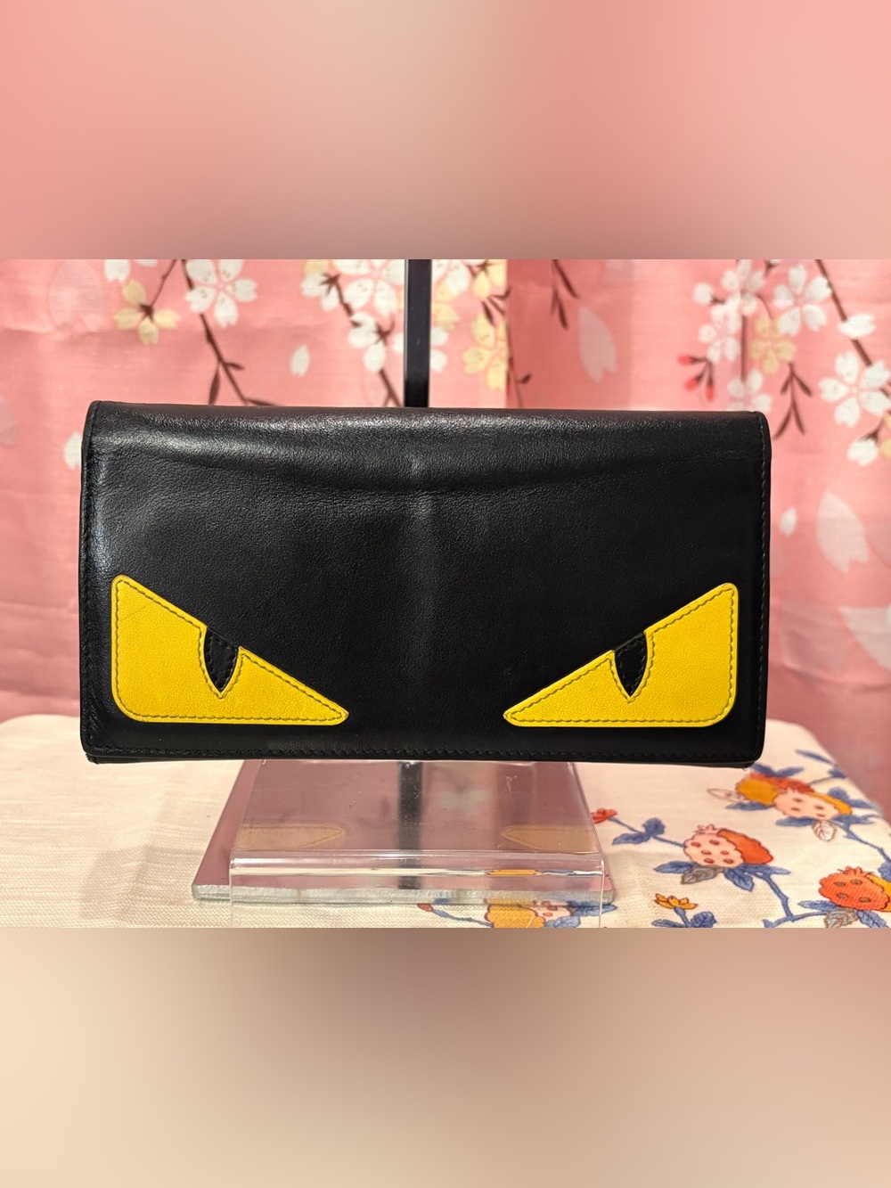 Fendi "Bag Bugs" Monster Continental Long Wallet Nero